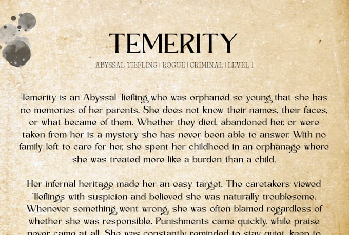 write a compelling backstory for your dnd or rpg character